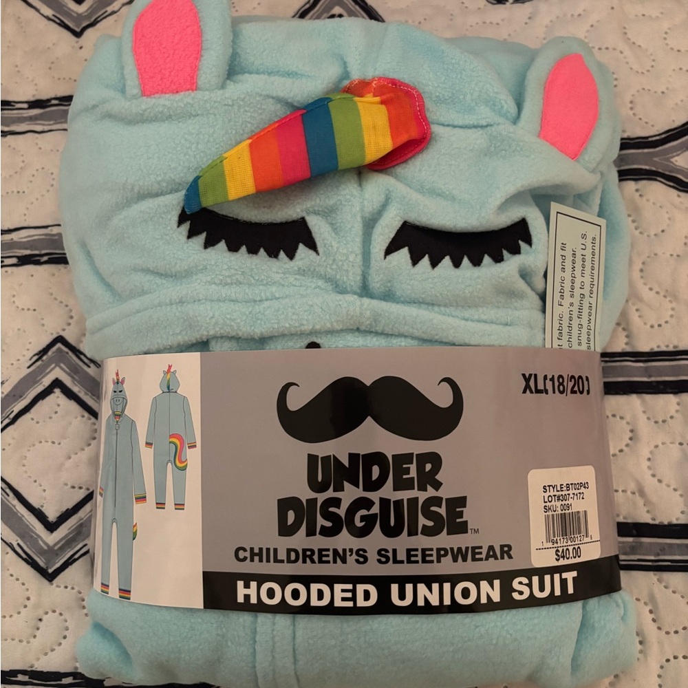 Under Disguise Unicorn Hooded Union Suit
